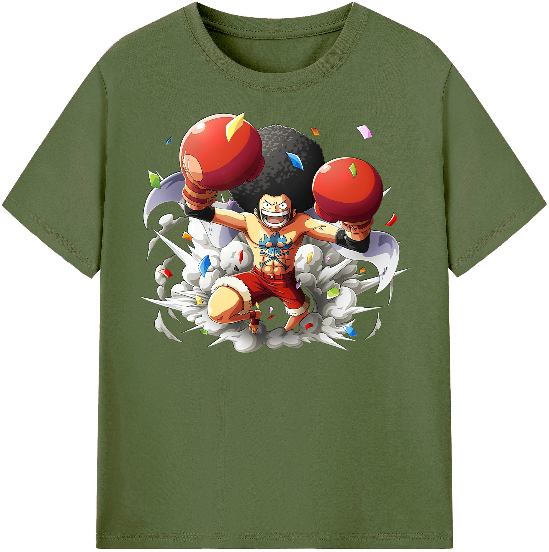 ワンピース モンキー・D・ルフィ ONE PIECE Monkey D. Luffy 綿100％半袖Tシャツ（フロントプリント）